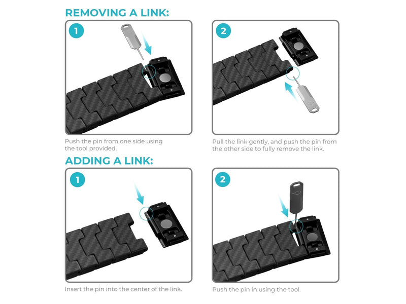 PITAKA Apple Watch Carbon Fiber Link Bracelet Band Modern 38/40mm