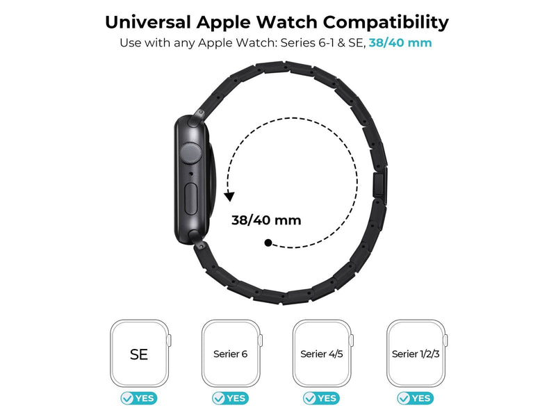 PITAKA Apple Watch Carbon Fiber Link Bracelet Band Modern 38/40mm