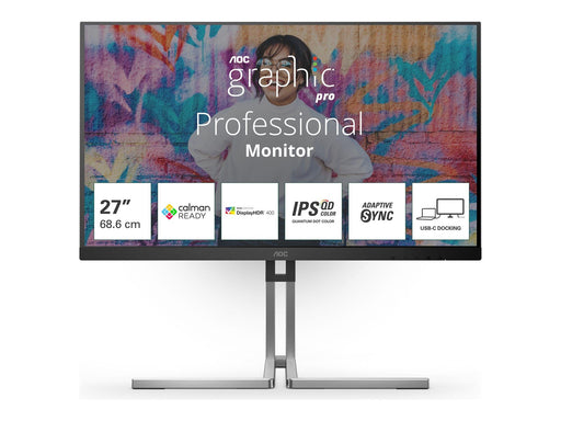 27" AOC Q27U3CV - 2560x1440 (QHD) - 75Hz - IPS - 96W USB-C