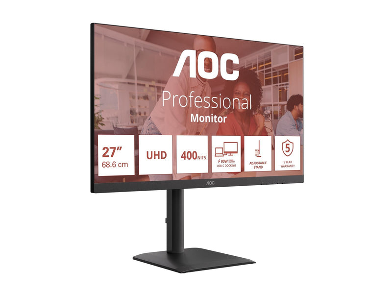27" AOC U27E4CV - 3840x2160 (4K) - 60Hz - IPS - 90W USB-C