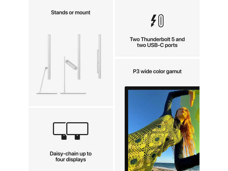 27" Apple Studio Display - 5120x2880 (5K) - 60Hz - IPS - 96W USB-C - MONITOR STAND