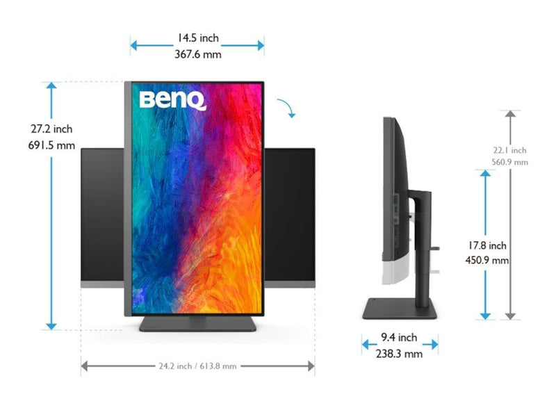 27" BenQ DesignVue PD2706U - 3840x2160 (4K) - 60Hz - IPS - KVM switch