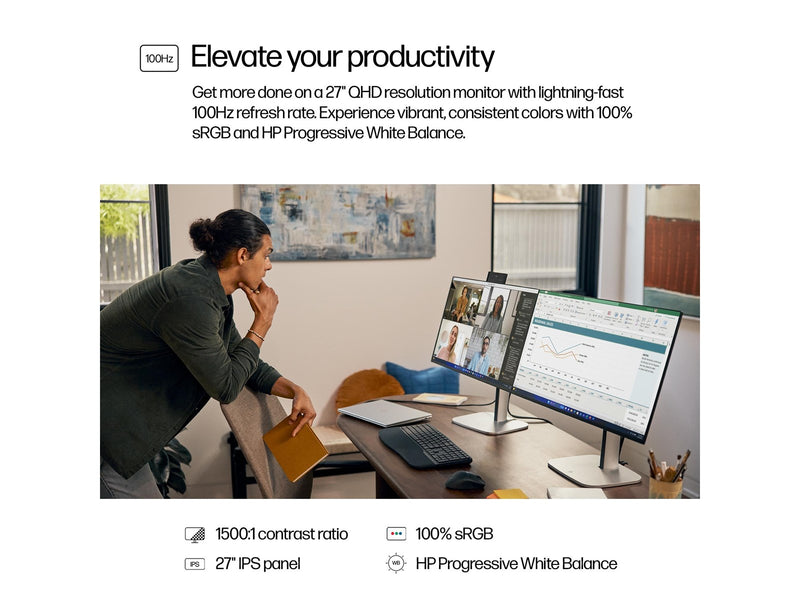 27" HP 527pq Series 5 Pro - 2560x1440 - 100Hz - IPS
