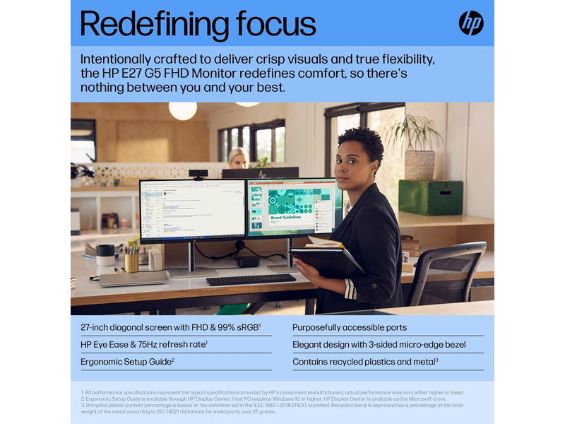 27" HP E27 G5 - 1920x1080 (FHD) - 75Hz - IPS