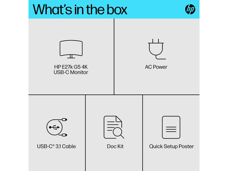 27" HP E27k G5 - E-Series - 3840x2160 (4K) - 60Hz - IPS
