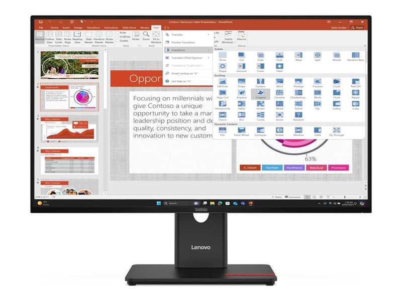 27" Lenovo ThinkVision T27-40 - 1920x1080 (FHD) - 120Hz - IPS - 15W USB-C