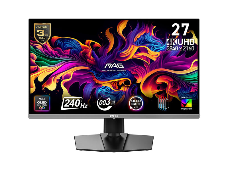 27" MSI MAG 272UP - 3840x2160 (4K) - 240Hz - QD-OLED - 15W USB-C