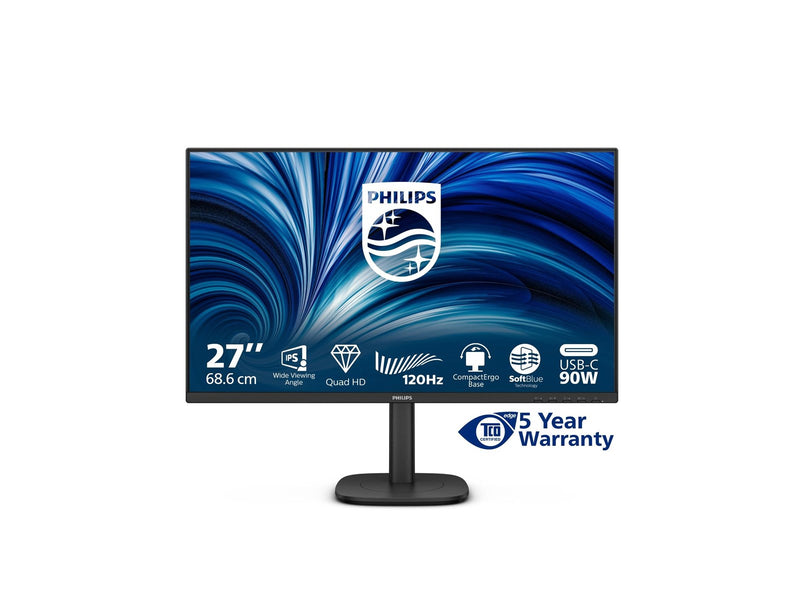 27" Philips 3000 Series 27B2U3601 - 2560x1440 (QHD) - 120Hz - IPS - 90W USB-C