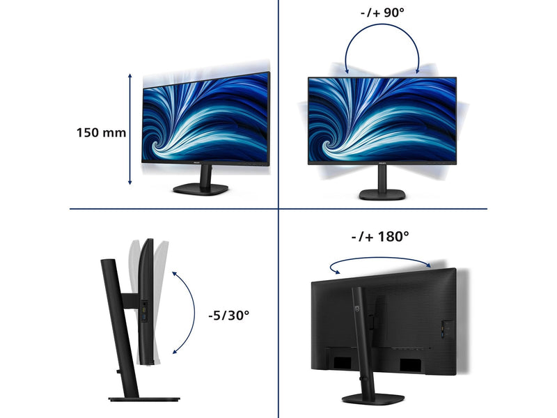 27" Philips 3000 Series 27B2U3601 - 2560x1440 (QHD) - 120Hz - IPS - 90W USB-C
