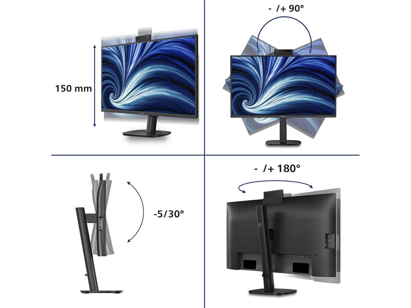 27" Philips 3000 Series 27B2U3601H - 2560x1440 (QHD) - 120Hz - IPS - 90W USB-C
