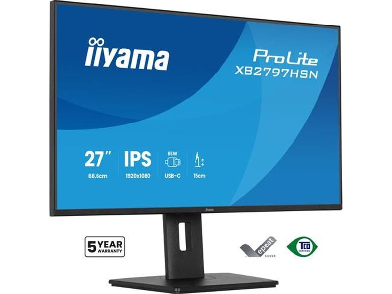 27" iiyama ProLite XB2797HSN - 1920x1080 (FHD) - 100Hz - IPS - 65W USB-C