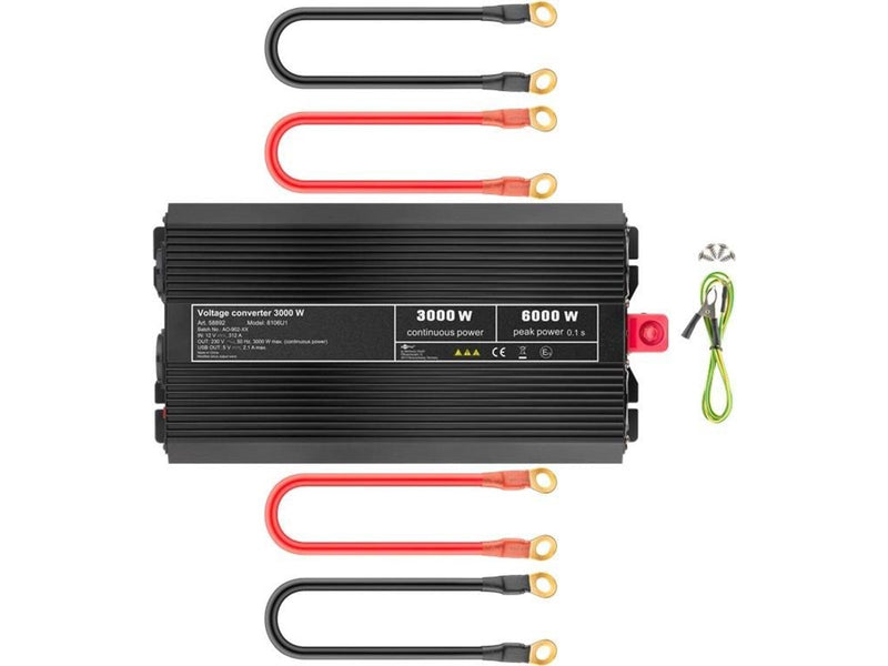 Pro Voltage converter 3.000 W black - converts 12 V D