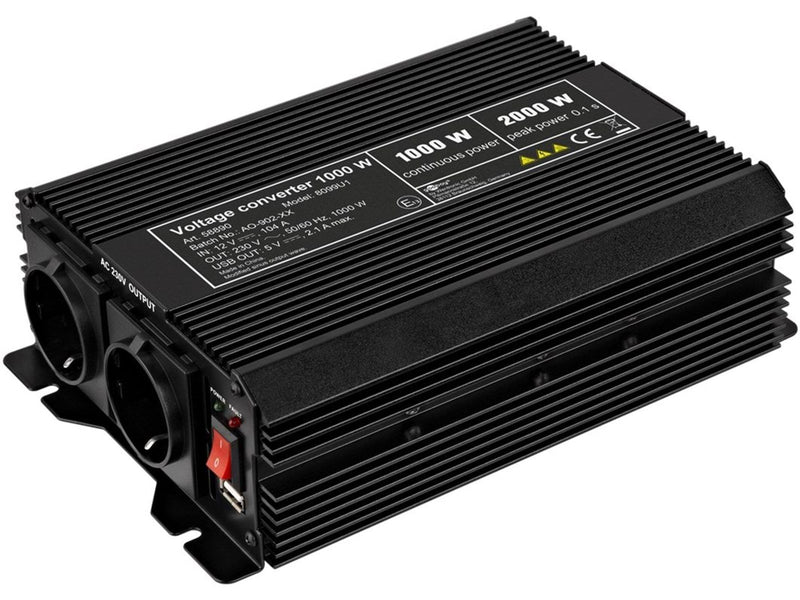 Pro Voltage converter 1.000 W black - converts 12 V D