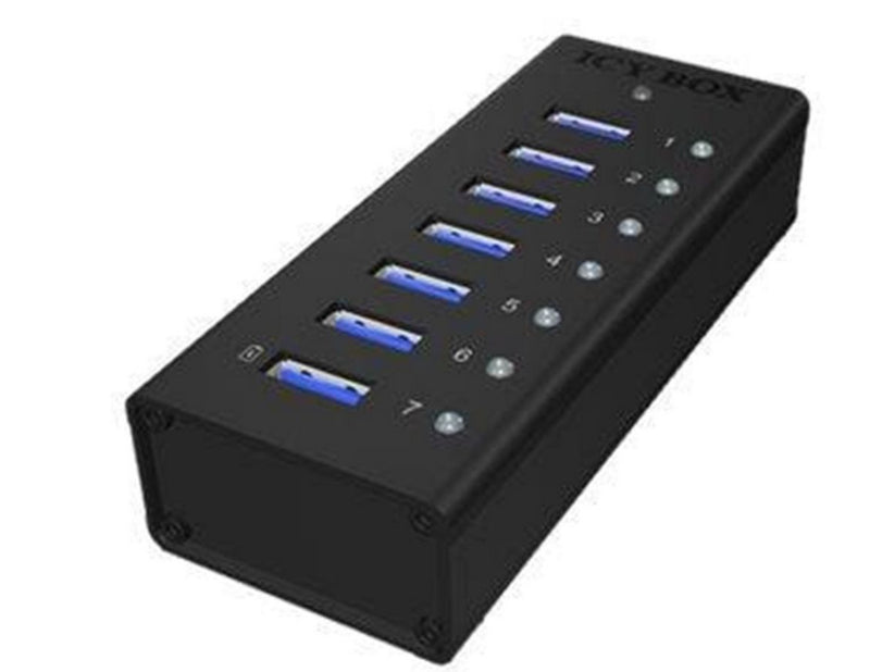 ICY BOX IB-AC618 USB-Hubs - USB 3.2 - 7 - Schwarz