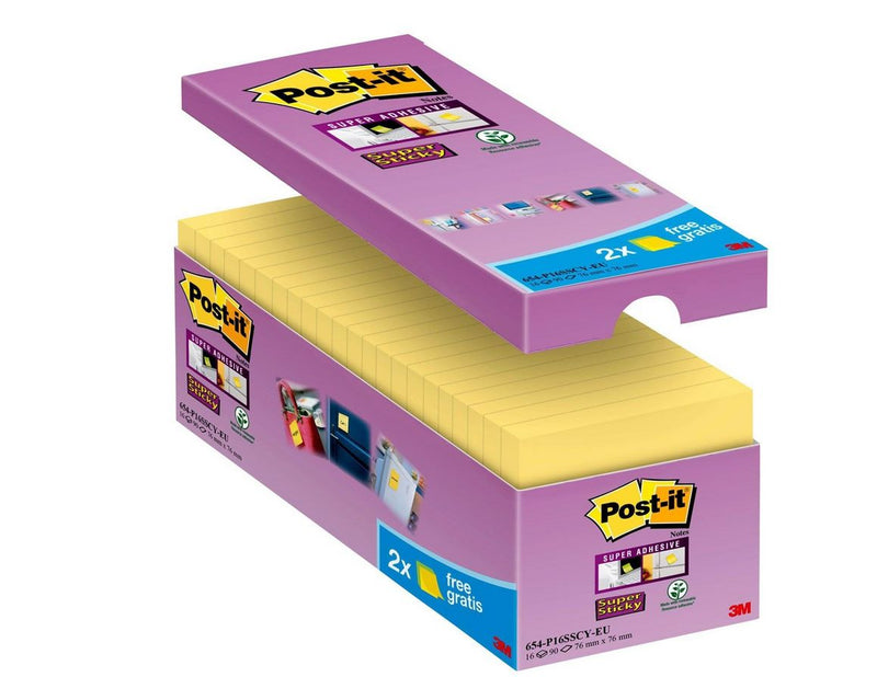 3M Post-it Super Sticky 654-P16SSCY-EU