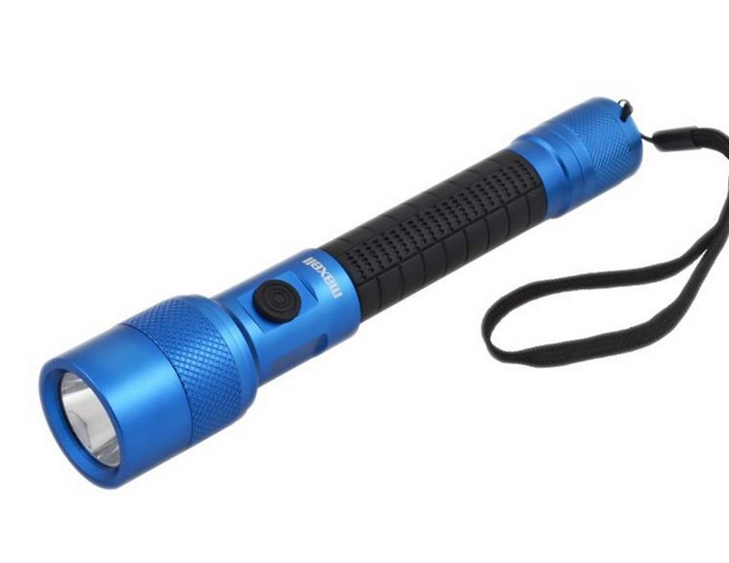 Maxell UV LED flashlight IP44 aluminum blue
