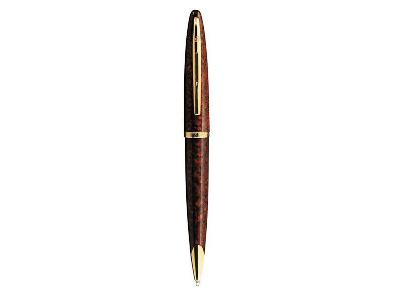 Waterman Carène Kugelschreiber | Marine Amber mit Clip aus 23-karätigem Gold | mittlere Schreibspitze | blaue Tinte | Geschenkbo