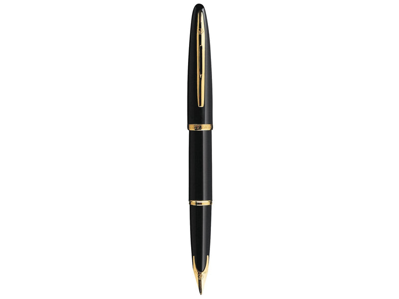 Waterman Carène Black Sea Füller | hochglänzend Schwarz mit Clip aus 23-karätigem Gold | Füllfederhalter mit mittlerer Feder | b