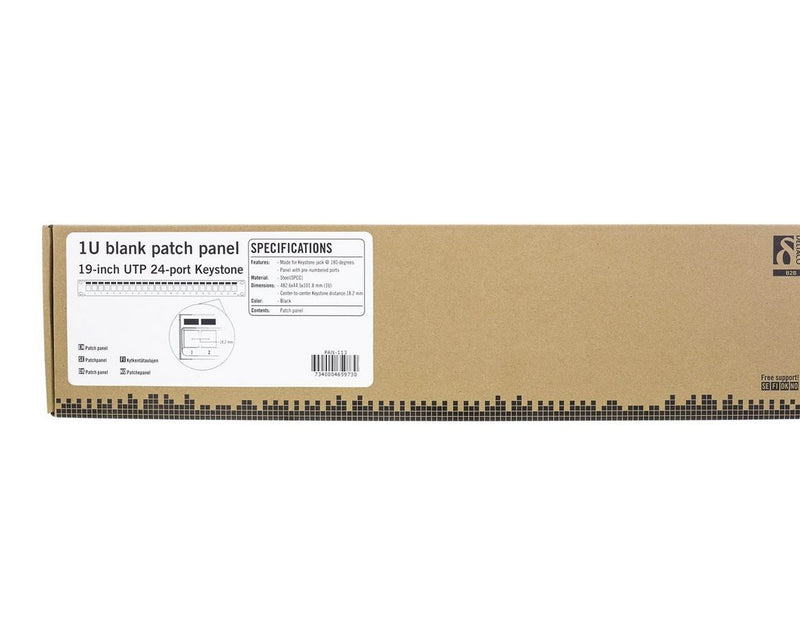 Deltaco Patch Panel 24-Port 1U 19" Without Connectors