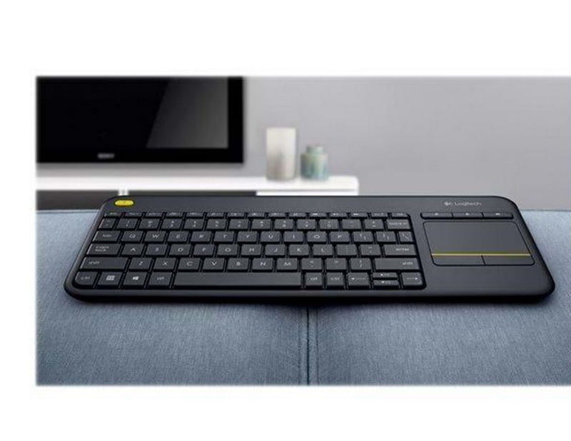 Logitech K400 Plus Ergonomic Wireless Touch - Tastaturen - Englisch (US) - Schwarz