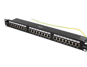 Deltaco PAN-201 STP patch panel 24xRJ45 Cat6 1U 19" metal black