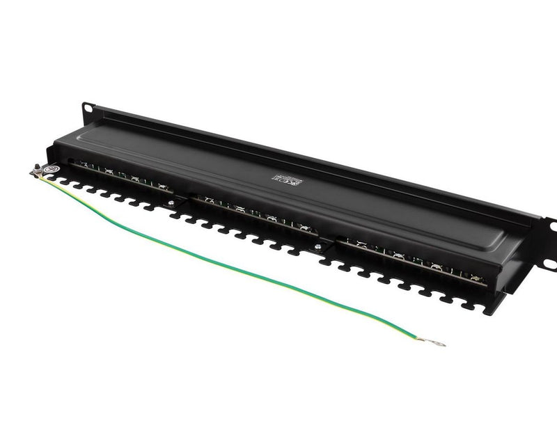 Deltaco PAN-201 STP patch panel 24xRJ45 Cat6 1U 19" metal black
