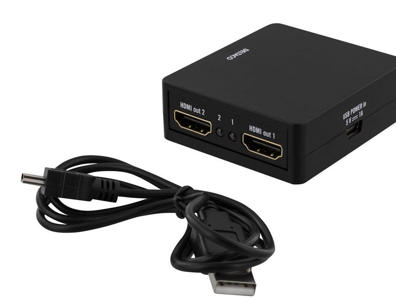 Deltaco HDMI splitter 1x HDMI in 2x HDMI out 6.