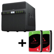 Synology DiskStation DS423 4 Einschübe NAS-Server Leergehäuse + 2x Seagate Ironwolf SATA 3.5' HDD 4TB Festplatte