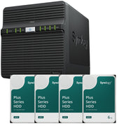 Synology DiskStation DS423 4 Einschübe NAS-Server Leergehäuse + 4x Synology Plus 3.5' SATA HDD Festplatte 6TB (4x 6TB)