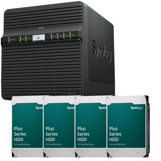 Synology DiskStation DS423 4 Einschübe NAS-Server Leergehäuse + 4x Synology Plus 3.5' SATA 6Gb/s Festplatte 12 TB (48TB)