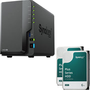 Synology DiskStation DS224+ 2 Einschübe NAS-Server Leergehäuse + 2x Synology Plus 3.5' SATA HDD Festplatte 6TB (12TB)