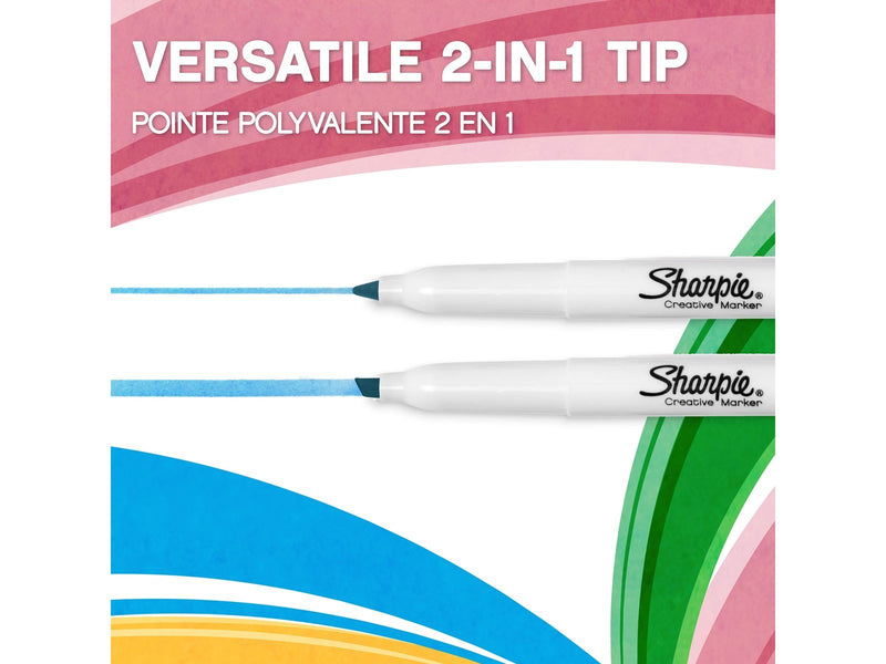 Sharpie S-Note Textmarker & Kreative Markerstifte | Schreiben, Malen, Markieren & Mehr | geschmischte Pastellfarben | 2-in-1 Kei