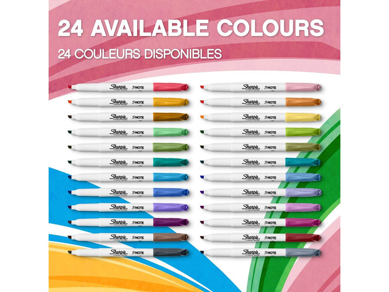 Sharpie S-Note Textmarker & Kreative Markerstifte | Schreiben, Malen, Markieren & Mehr | geschmischte Pastellfarben | 2-in-1 Kei