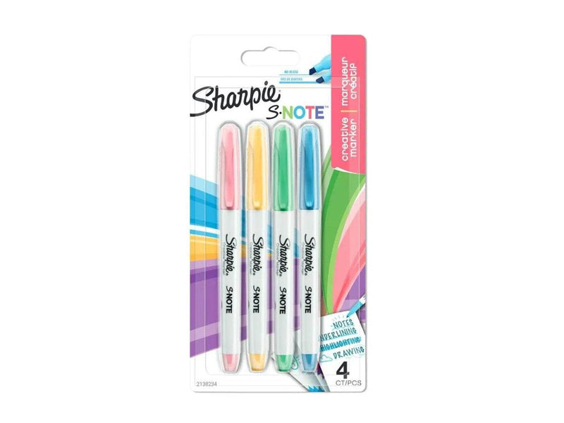 Sharpie S-Note Textmarker & Kreative Markerstifte | Schreiben, Malen, Markieren & Mehr | geschmischte Pastellfarben | 2-in-1 Kei
