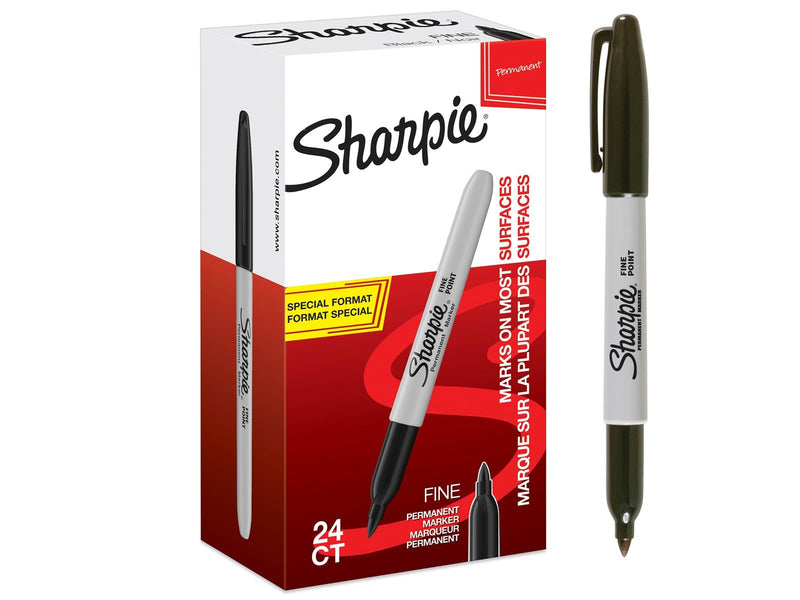 Sharpie Permanent Marker | Marker Stifte mit feiner Spitze | schwarz | 24 Stück Market Set