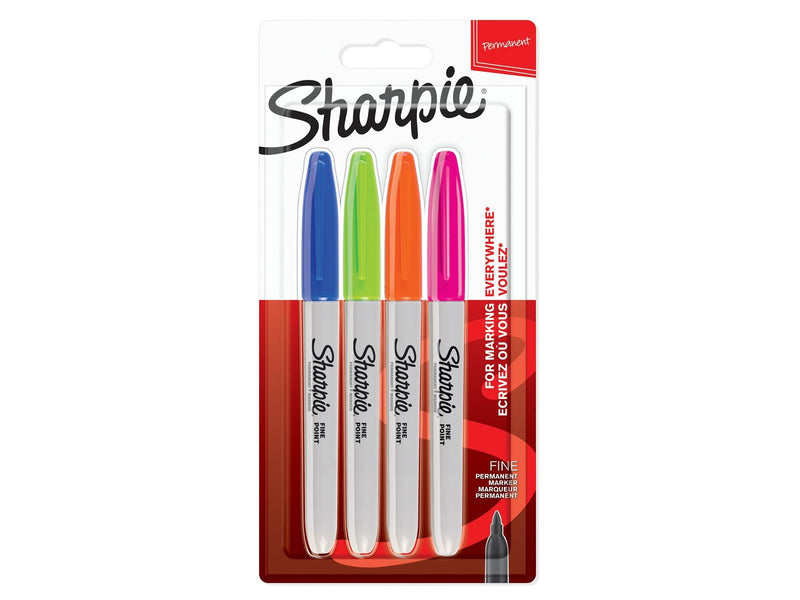 Sharpie Permanentmarker | feine Spitze | lustige Farben | 4 Stück