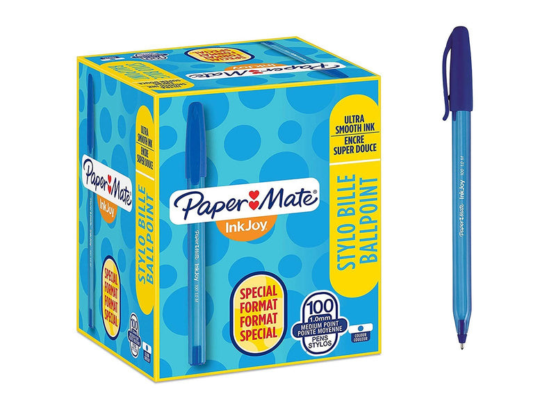 Paper Mate InkJoy 100ST Kugelschreiber | mittlere Spitze (1,0 mm) | Blau | 100 Stück