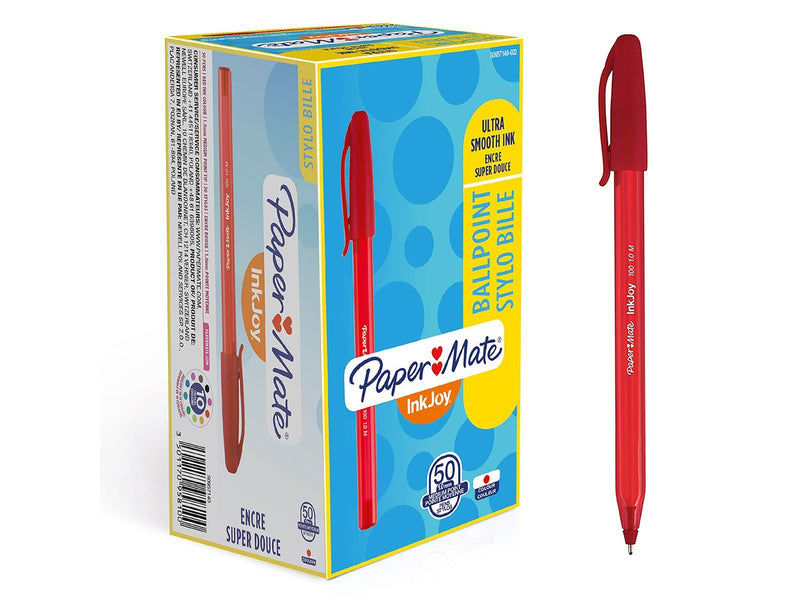 Paper Mate InkJoy 100ST Kugelschreiber | mittlere Spitze (1,0 mm) | Rot | 50 Stück