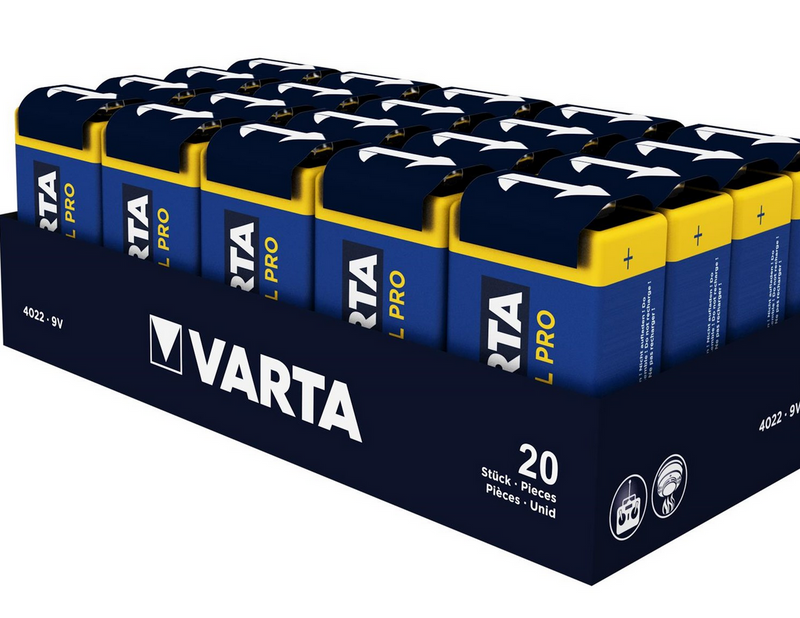 VARTA Industrial Pro 9V Alkaline (20-Pack)