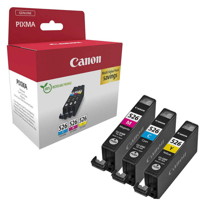 Canon Original CLI-526 Druckerpatronen je 1 x cyan, magenta, gelb (4541B018)