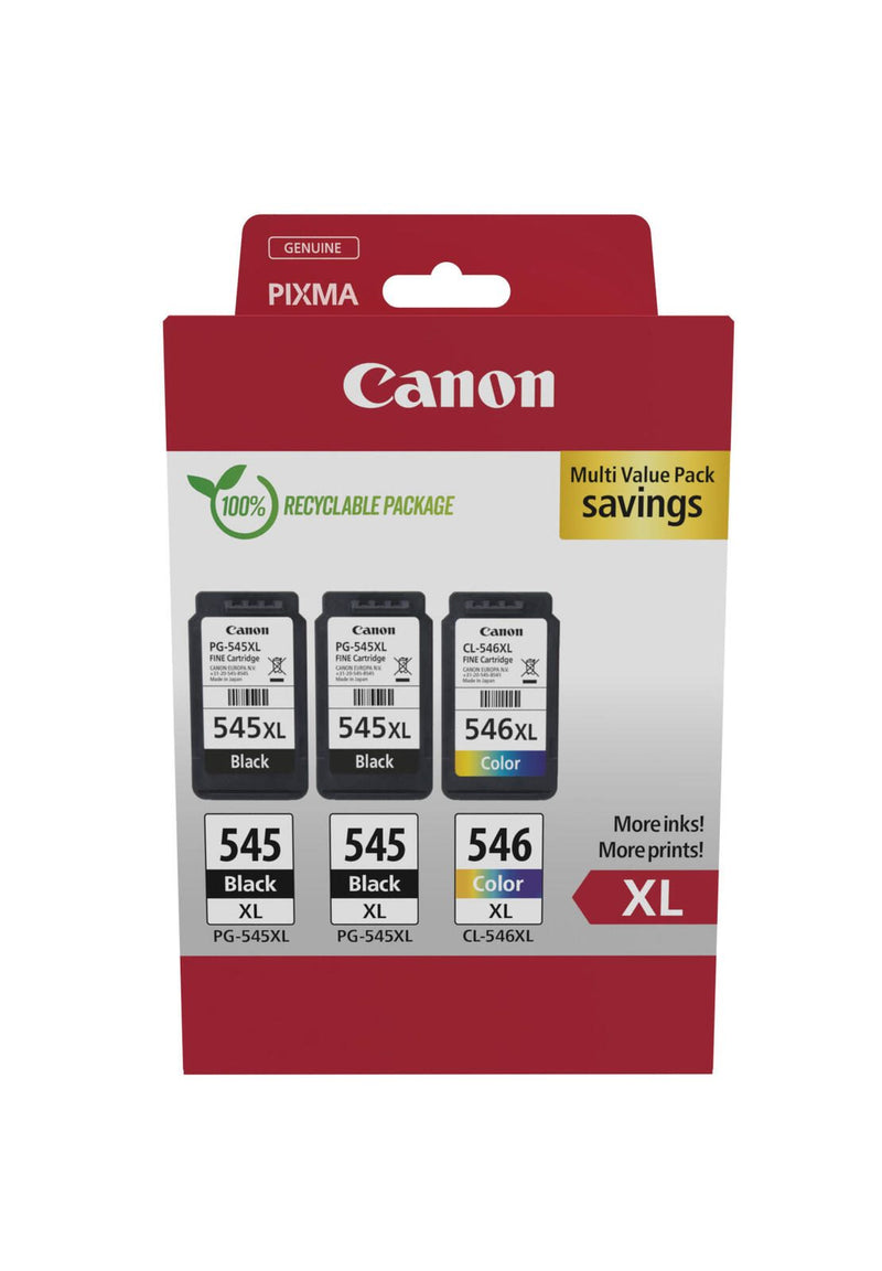 Canon Original PG-545XL + CL-546XL Druckerpatronen Multipack - 2 x schwarz / 1 x farbig (8286B013)