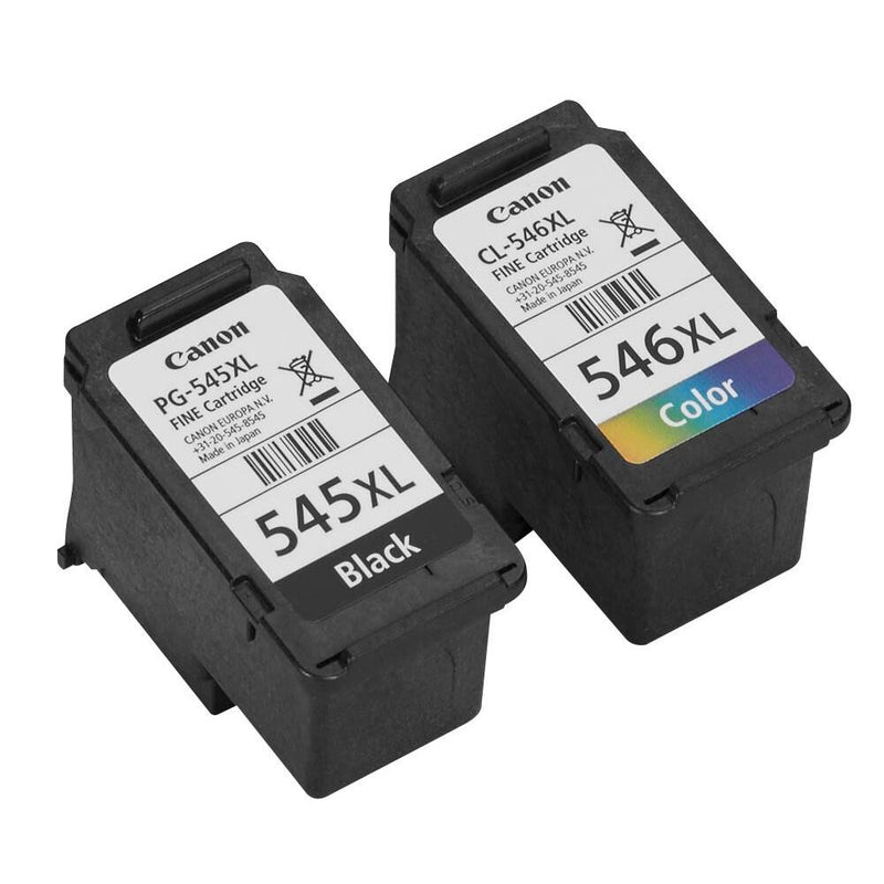 Canon Original PG-545XL + CL-546XL Druckerpatronen Valuepack - 2 x schwarz / 1 x farbig + 50 Blatt Fotopapier (8286B015)