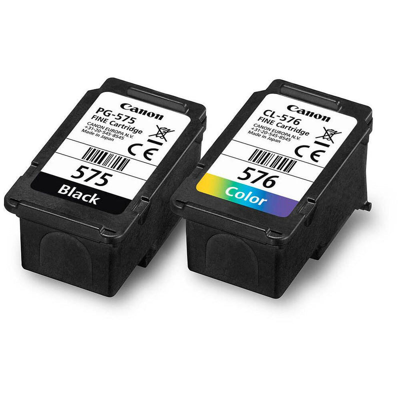 Canon Original PG-575 + CL-576 Druckerpatronen Valuepack - 1 x schwarz / 1 x farbig + 50 Blatt Fotopapier (5438C004)