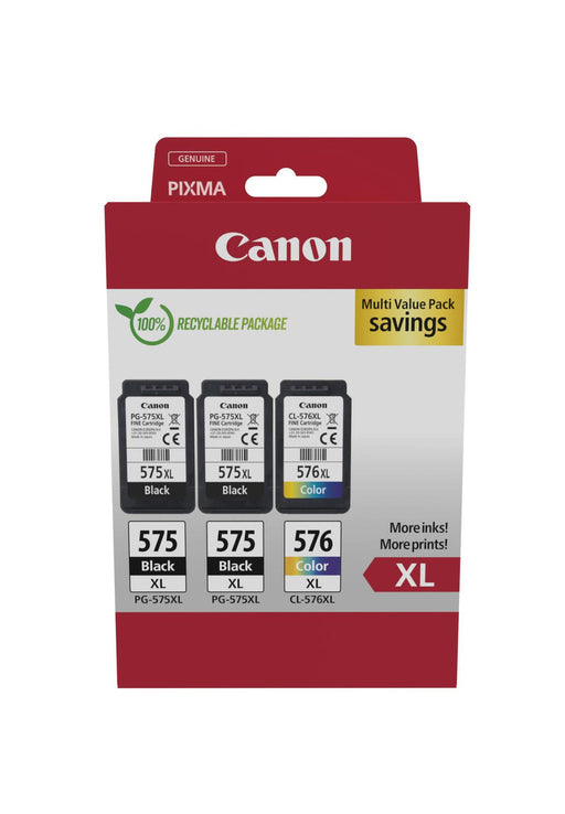 Canon Original PG-575XL + CL-576XL Druckerpatronen Multipack - 2 x schwarz / 1 x farbig (5437C004)