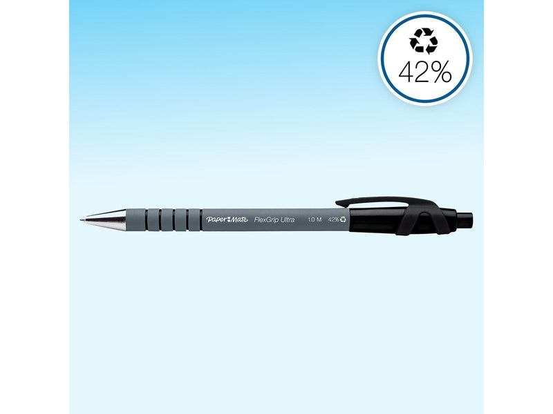 Paper Mate Flexgrip Ultra-Druckkugelschreiber | mittlere Spitze (1,0 mm) | schwarz | 2er-Packung