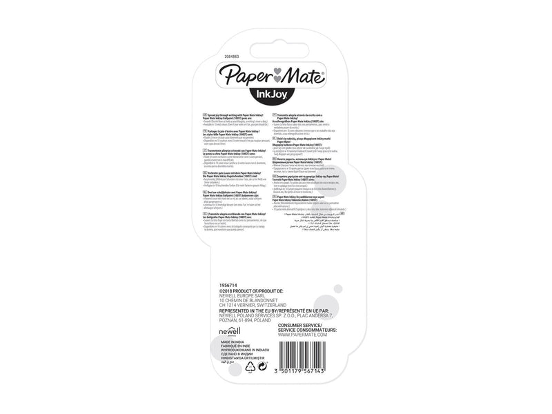 Paper Mate InkJoy 100RT Retractable Kugelschreiber | mittlere Spitze (1,0 mm) | Schwarz | 4 Stück