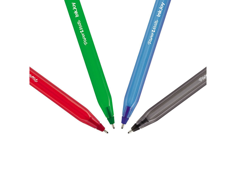 Paper Mate InkJoy 100ST Kugelschreiber | mittlere Spitze (1,0 mm) | rot, grün, blau und schwarz | 5 Stück