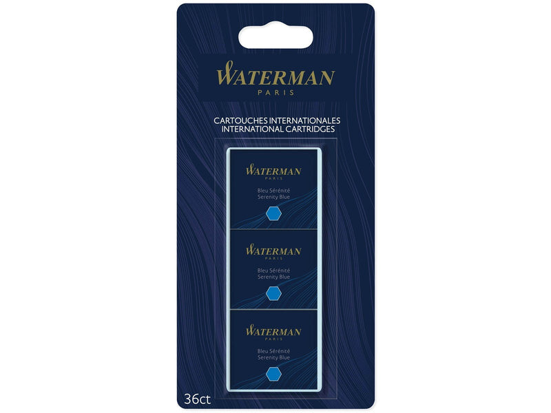 Waterman Füller-Tintenpatronen | International Standardgröße | Serenity Blue | 36 Stück