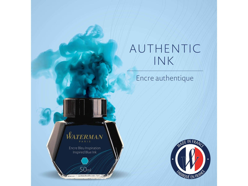 Waterman Füllertinte im Tintenfass | Inspired Blue | Tintenflacon mit 50 ml