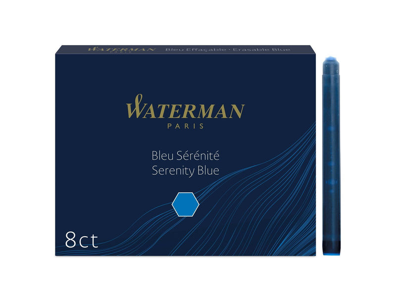 Waterman Füller-Tintenpatronen | Extra lang | Serenity Blue | 8 Stück